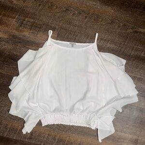Charlotte Russe White Ruffle Blouse